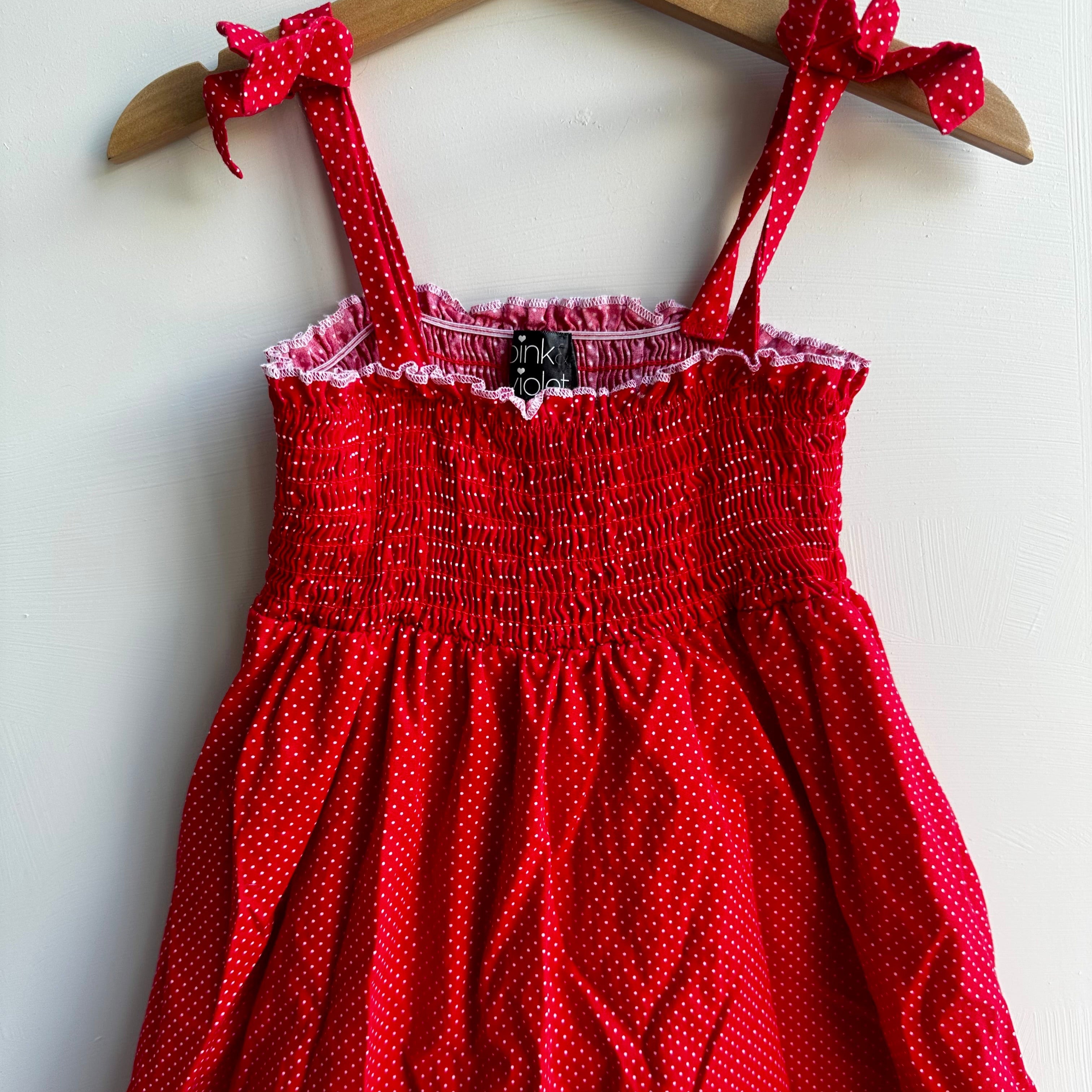 Robe rouge à pois 6 ans | Seconde main