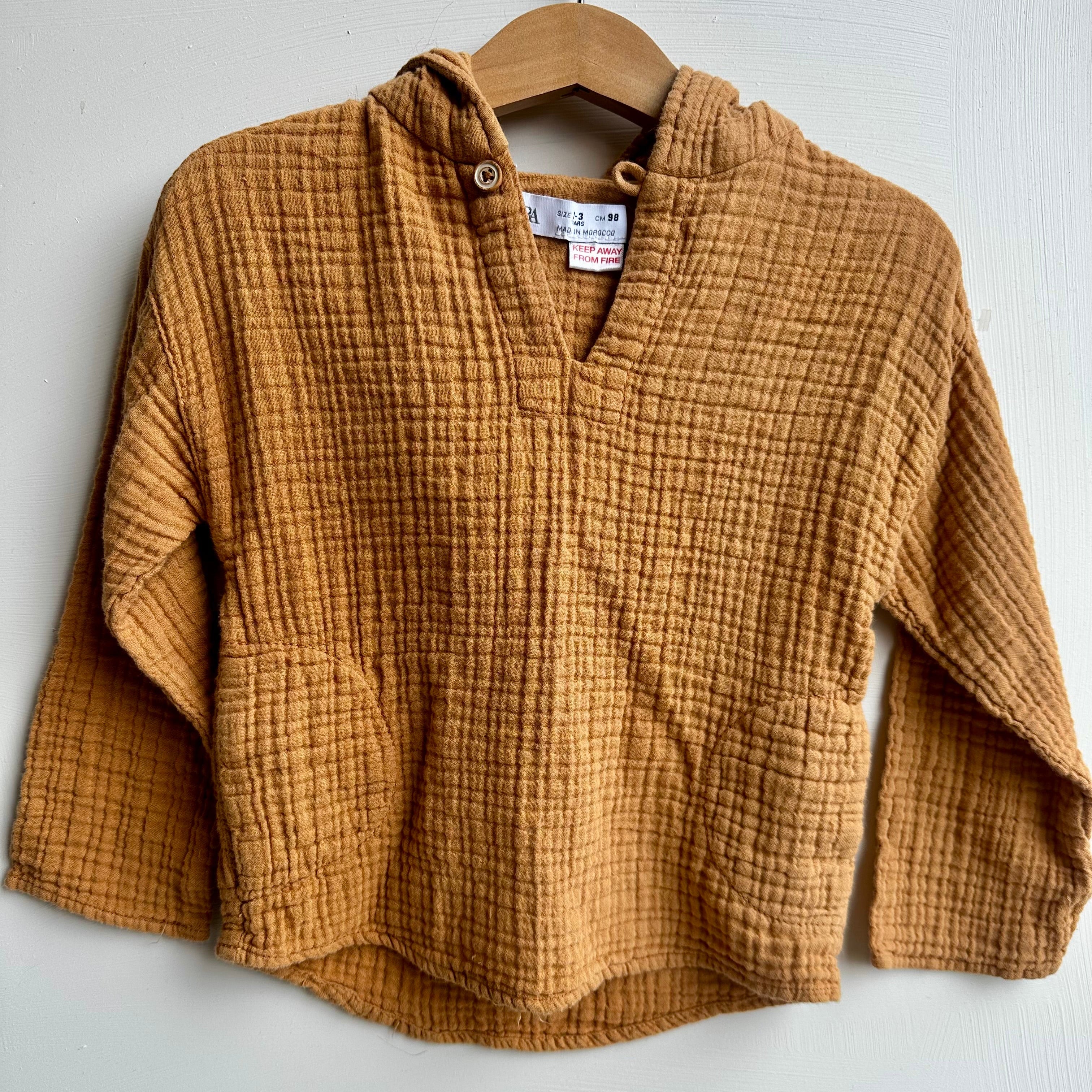 Chandail orange brûlé à capuchon Zara 2-3 ans | Seconde main