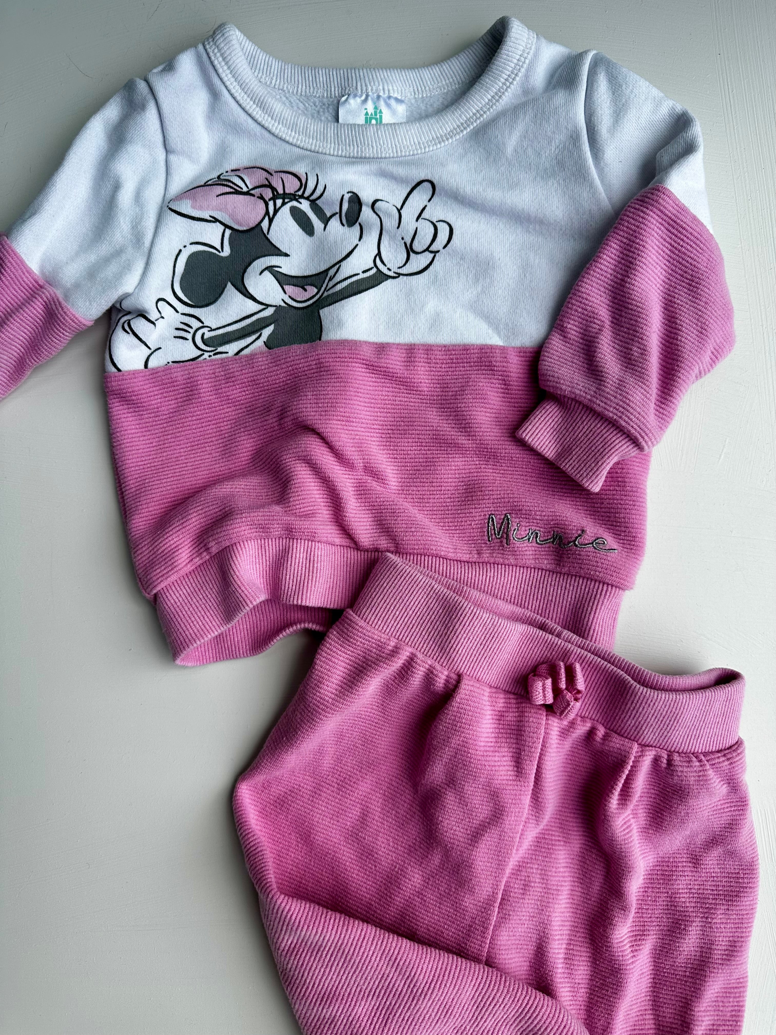 Ensemble en molleton rose Disney 9 mois | seconde main
