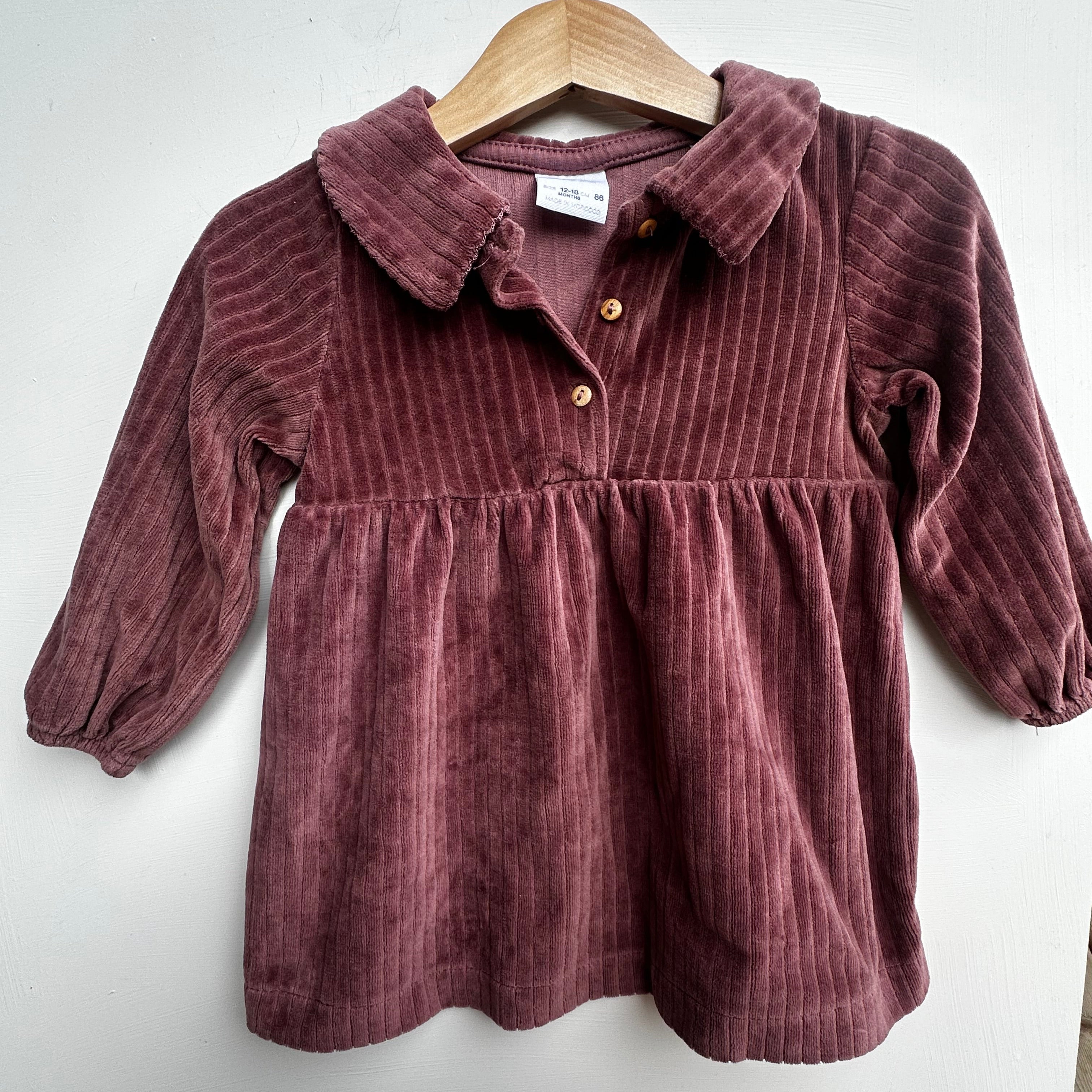 Robe mauve velours 12-18 mois | Seconde main