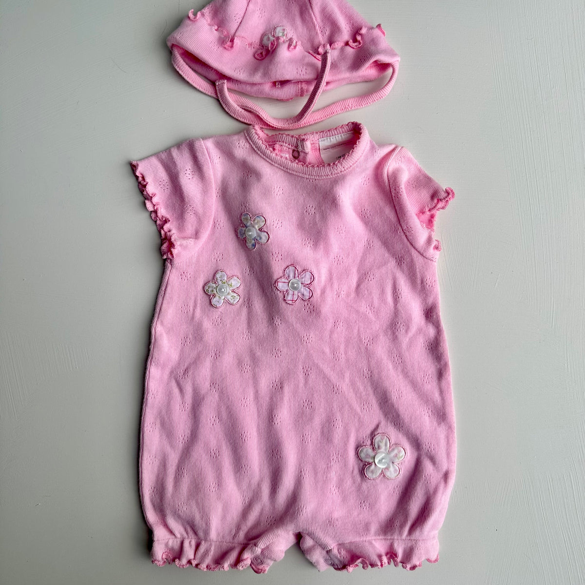 Ensemble rose coton Vintage 3 mois | Seconde main