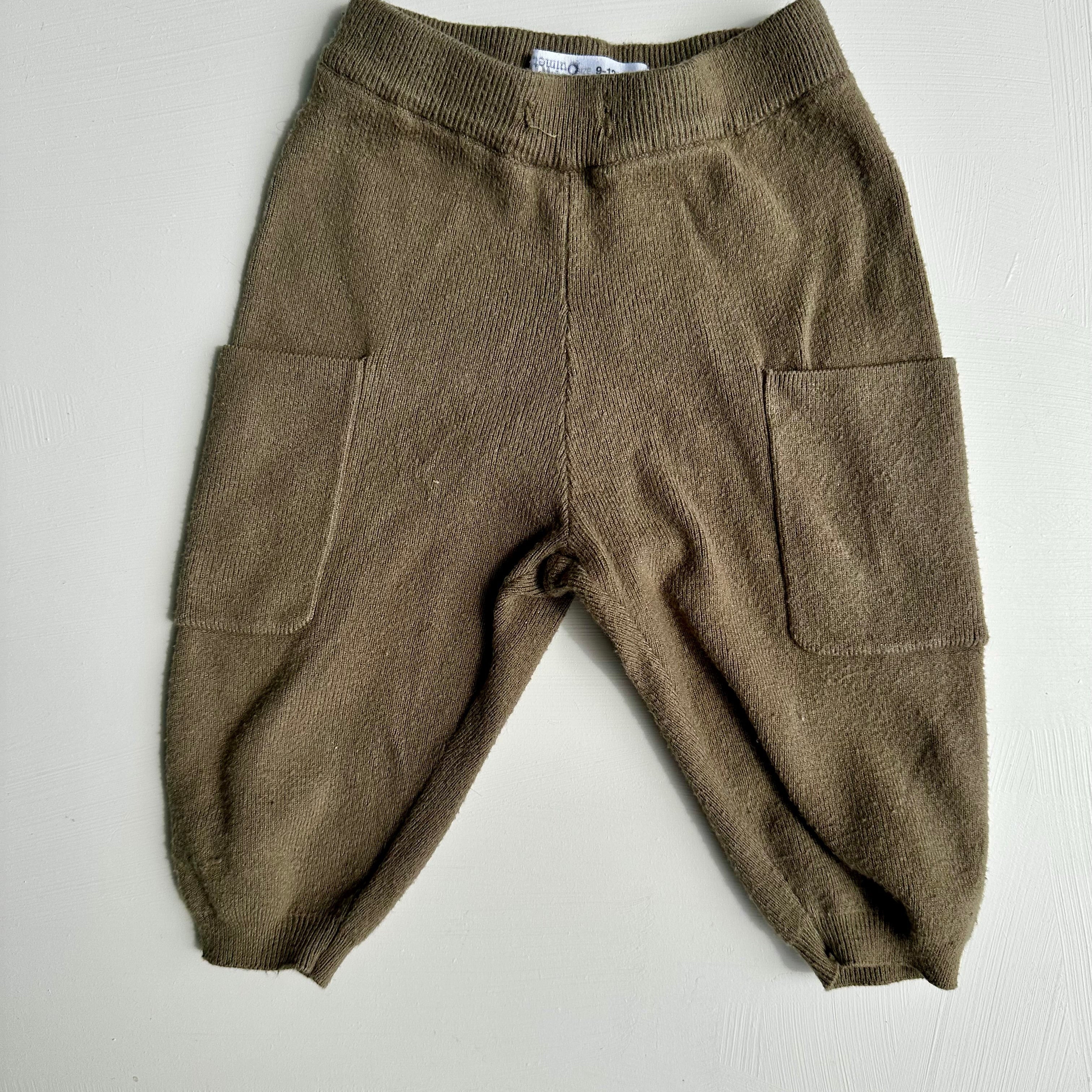 Pantalon vert kaki Zara 9-12 mois | Seconde main (cordon manquant)
