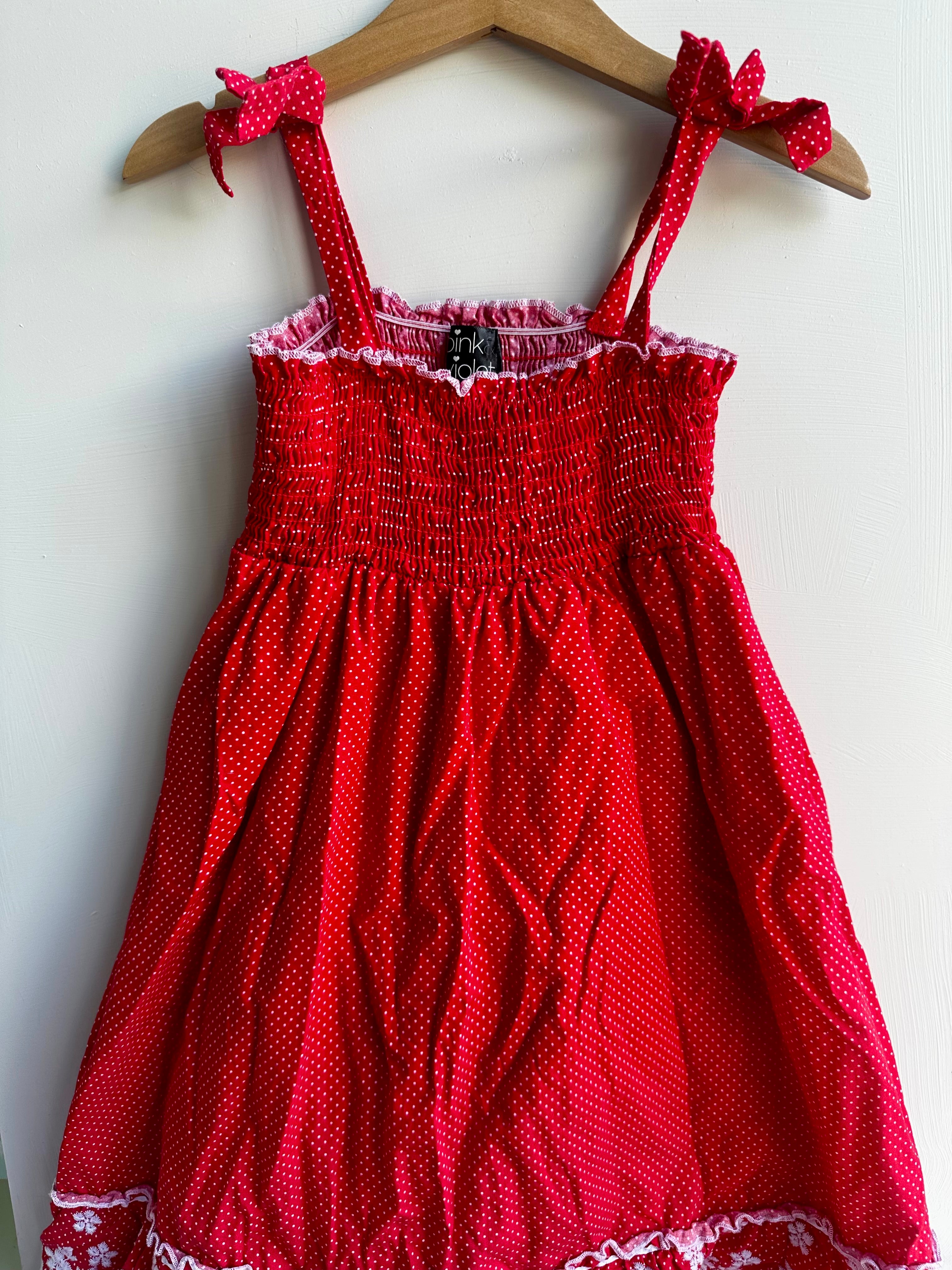 Robe rouge à pois 6 ans | Seconde main