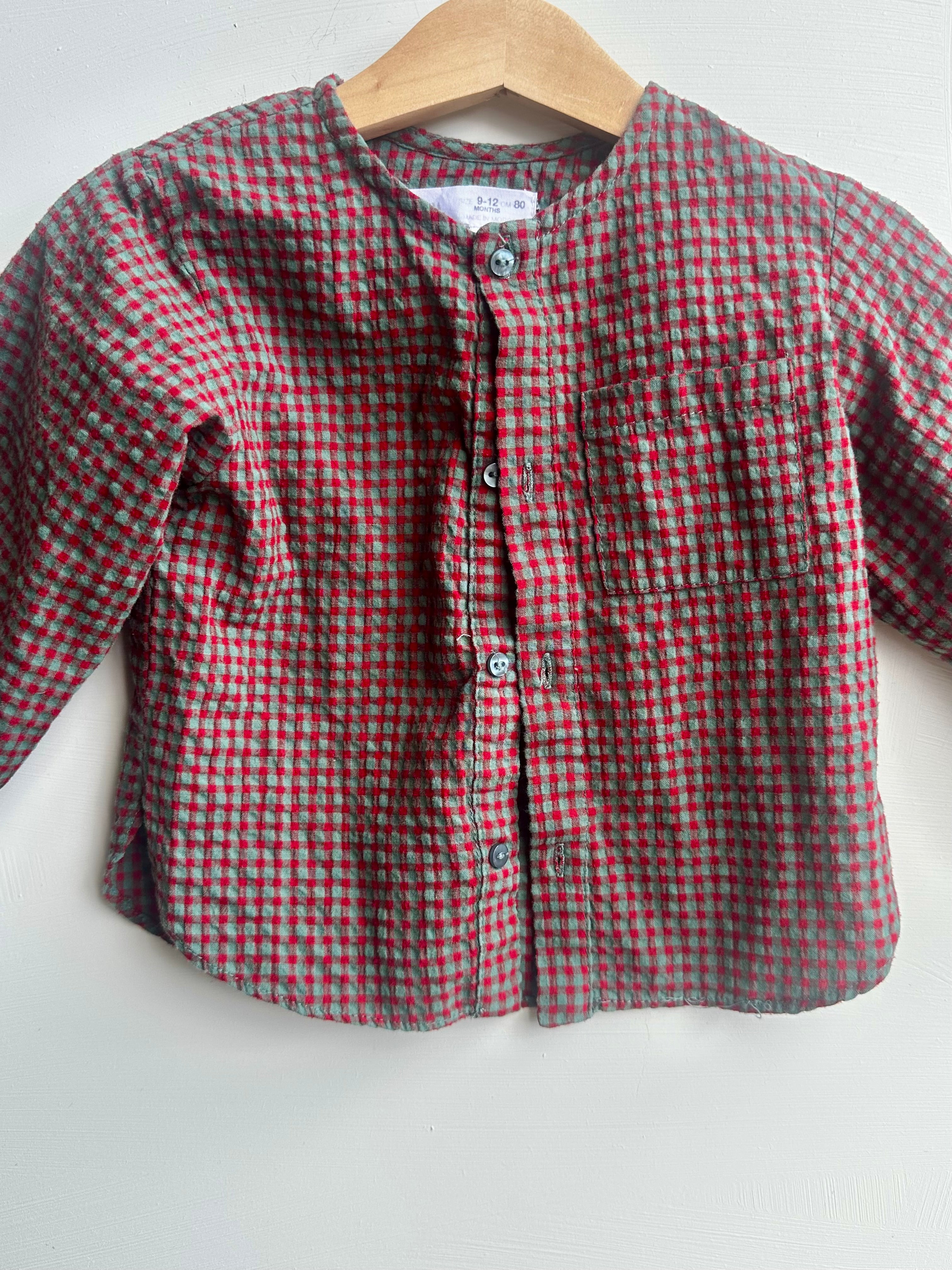 Chemise à carreaux Zara 9-12 mois (fais grande) | seconde main