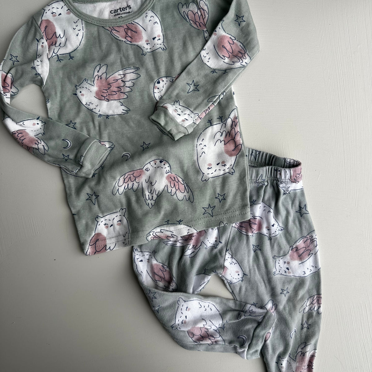 Pyjama Hiboux Carter's 12 mois | Seconde main (bas légèrement décoloré*)