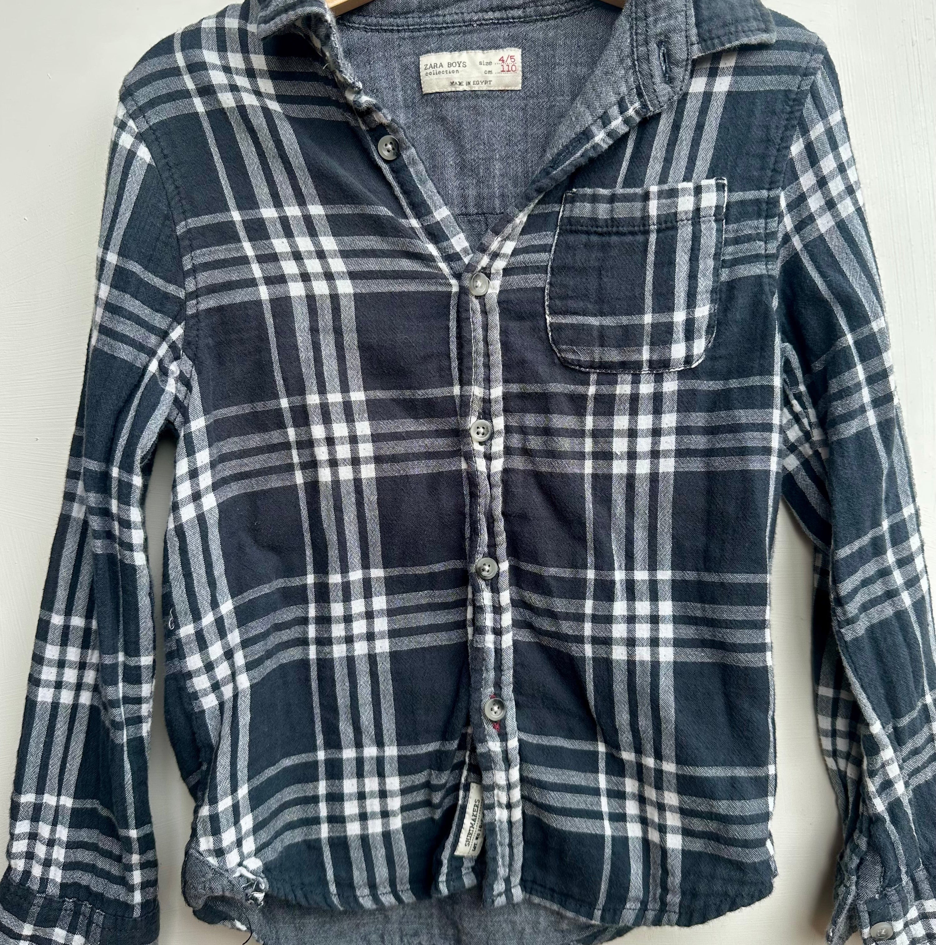 Chemise à carreaux noir Zara 4-5 ans | Seconde main