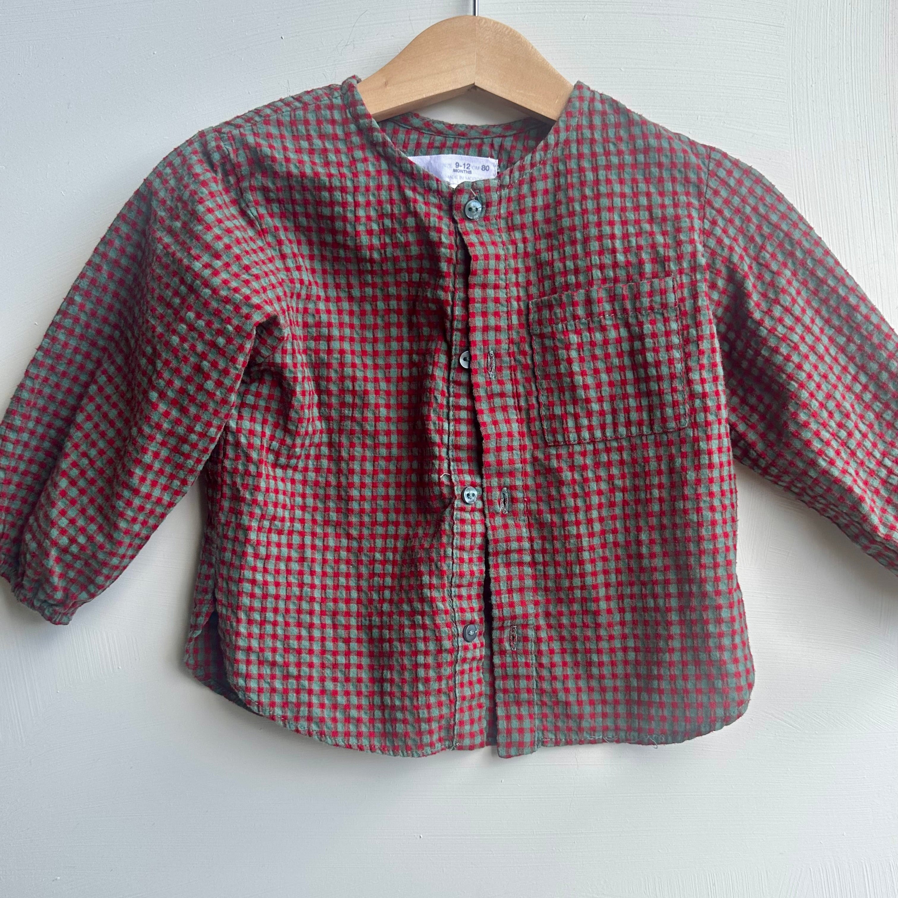 Chemise à carreaux Zara 9-12 mois (fais grande) | seconde main