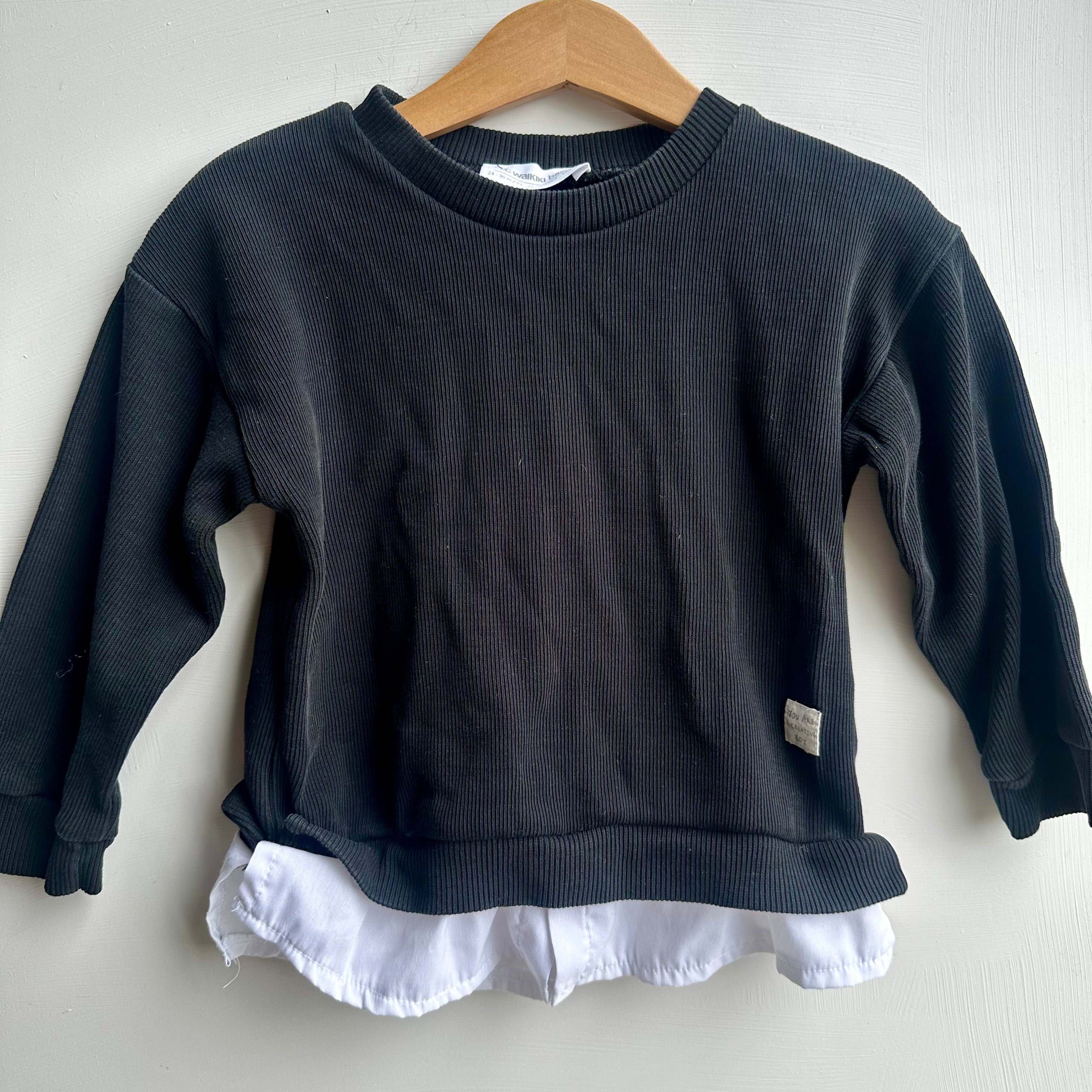 Chandail noir côtelé LC 2-3 ans | Seconde main