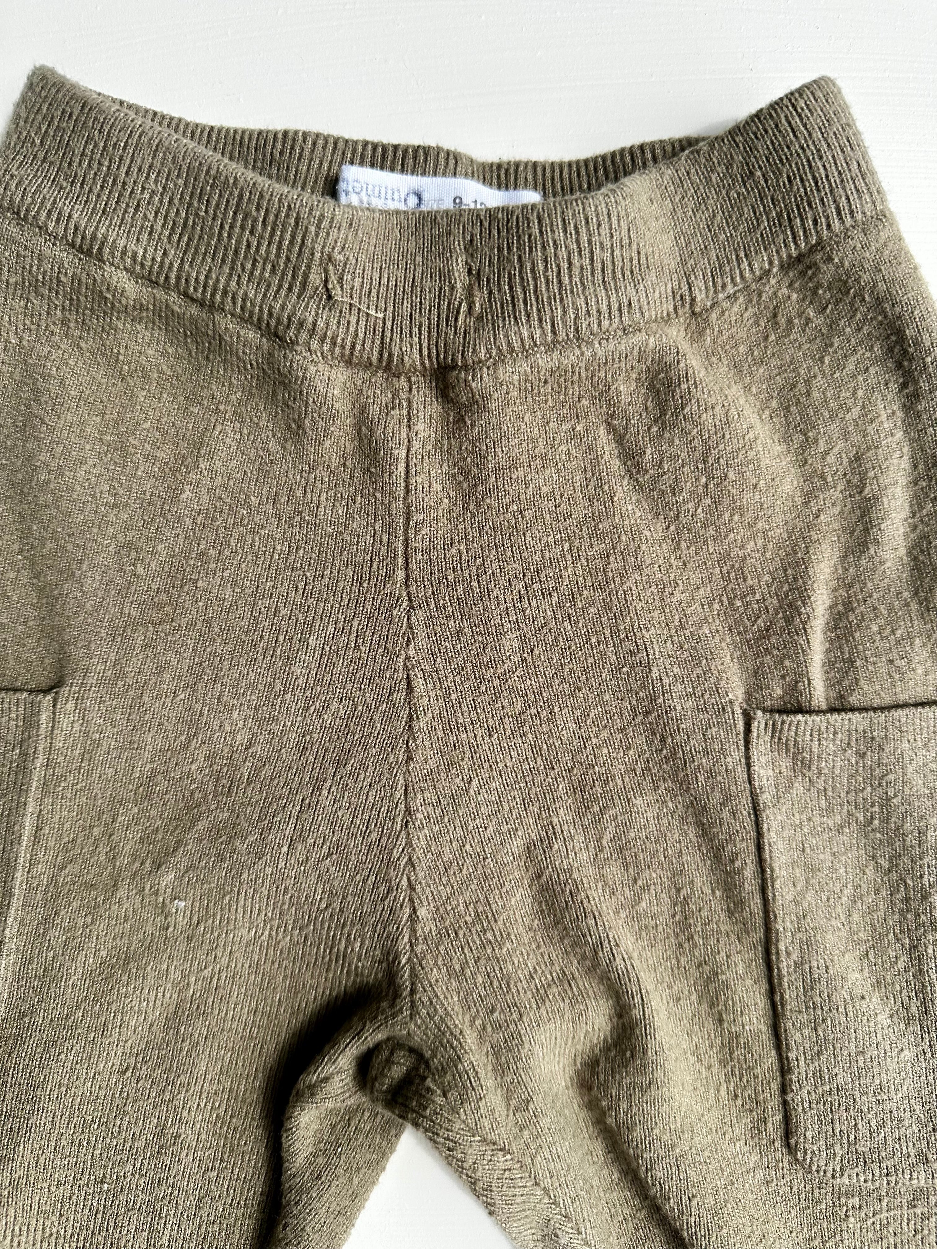 Pantalon vert kaki Zara 9-12 mois | Seconde main (cordon manquant)